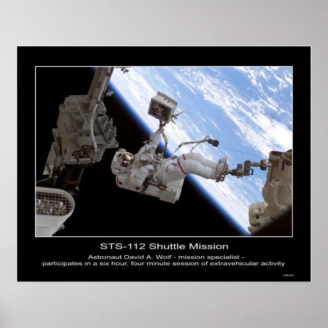 Astronaut David A. Wolf STS-112 Space Walk Poster (Front)