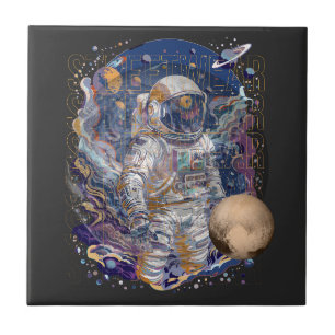 Astronaut design ceramic tile