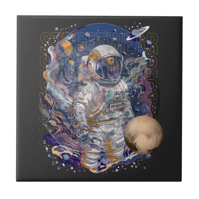 Astronaut design ceramic tile (Front)