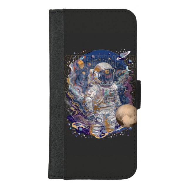 Astronaut design  iPhone wallet case (Front)