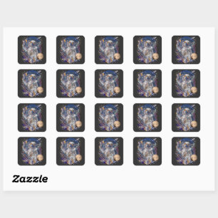 Astronaut design square sticker