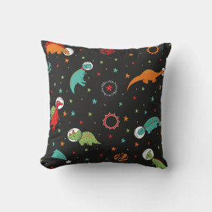 Astronaut Dinosaur in Space Throw Pillow