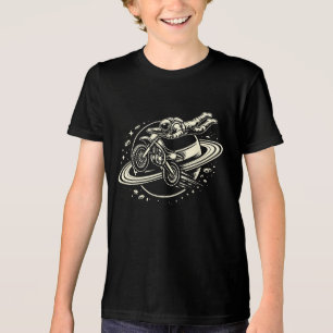 Astronaut Dirt Bike Rider Saturn  Tri-Blend Shirt