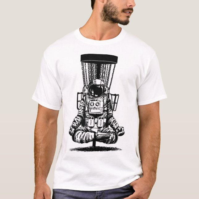 Astronaut Disc Golf Yoga Sket  T-Shirt (Front)