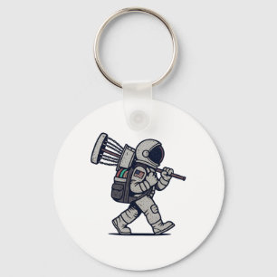 Astronaut Disc Golfer Funny Disc Golf  Keychain