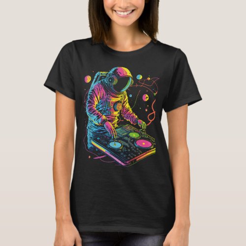 Astronaut DJ DJing in Space EDM cool Graphic T_Shirt