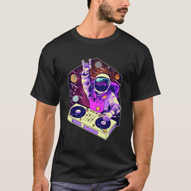 Astronaut Dj Music Psychedelic Psytrance Techno Ed T-Shirt (Front)