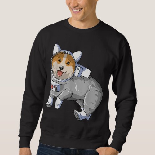 Astronaut Dog Outer Space Dog in Space Astronomy L Sweatshirt