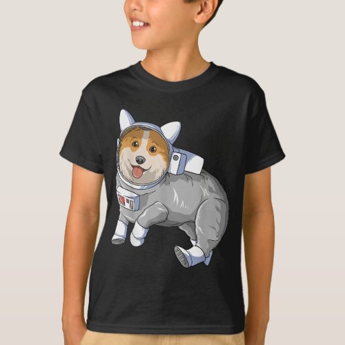 Astronaut Dog Outer Space Dog in Space Astronomy L T_Shirt