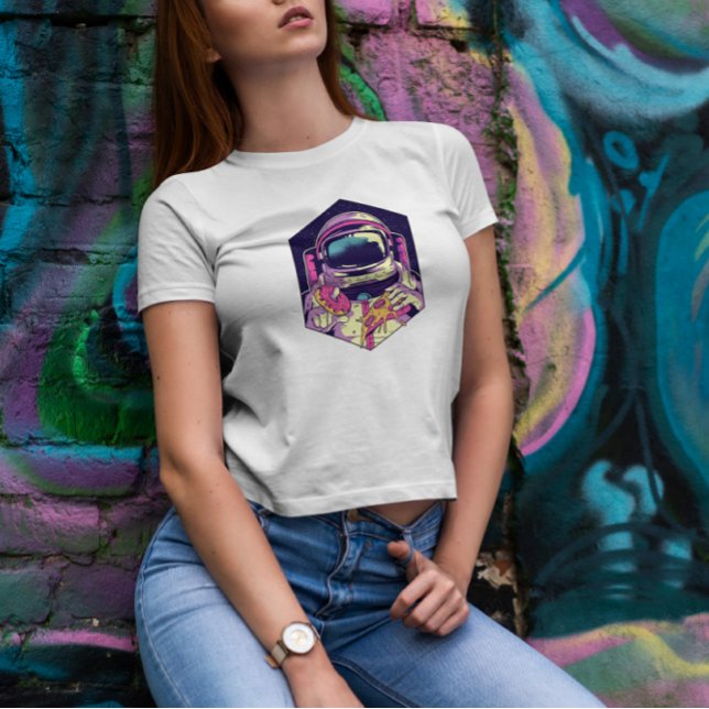 Astronaut Eating Donut And Pizza  T-Shirt (Creator Uploaded)
