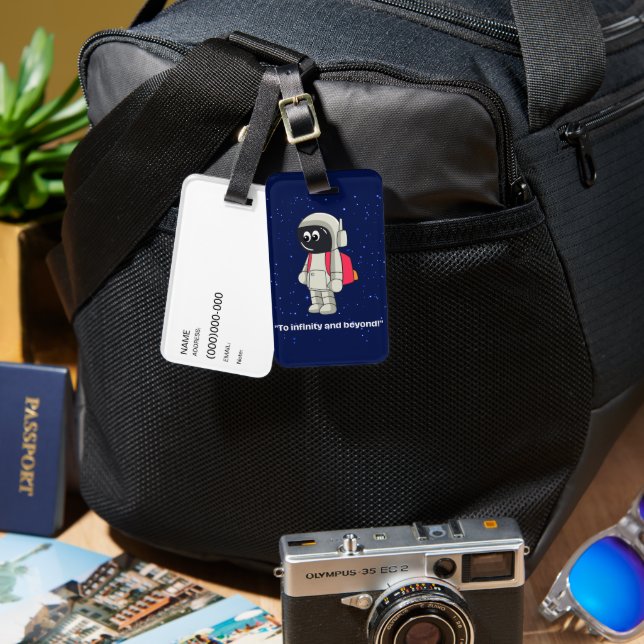 astronaut editable luggage tag (Front & Back)