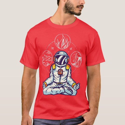 Astronaut Elemental Space Meditation I Elements As T_Shirt