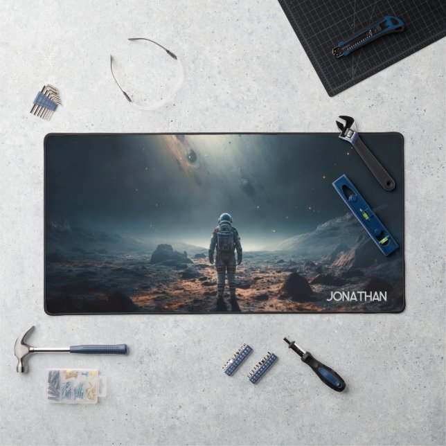 Astronaut Explore Planets Space Travel Galaxy Desk Mat (Workstation)