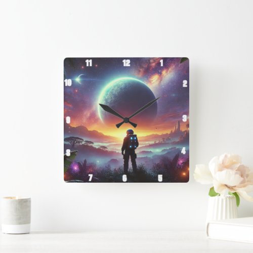 Astronaut Exploring a Vibrant Alien Cosmic Wonder