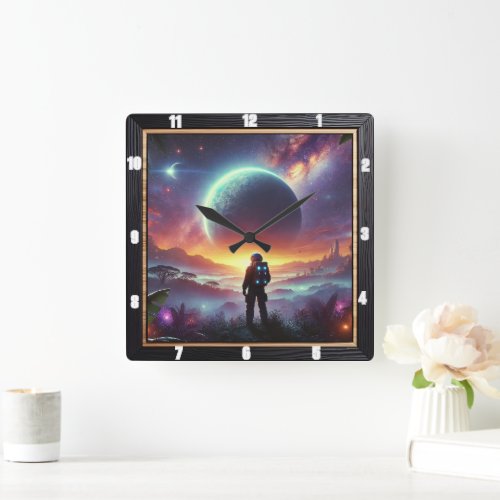 Astronaut Exploring a Vibrant Alien Landscape