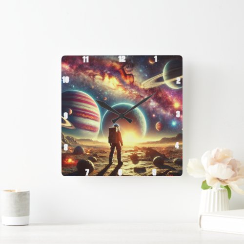 Astronaut Exploring Vibrant Galactic Scenery