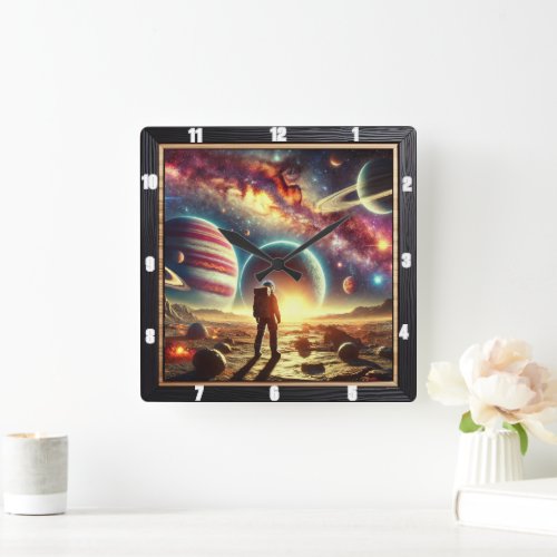 Astronaut Exploring Vibrant Galactic Scenery
