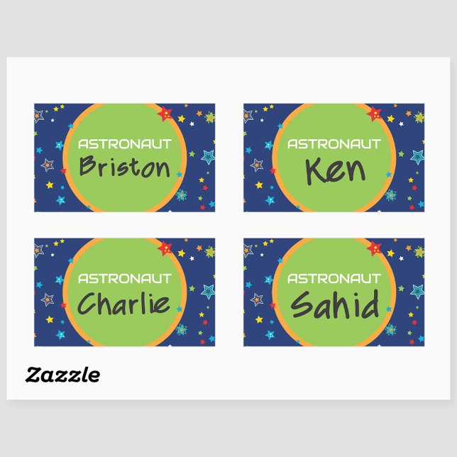 Astronaut Favor Box Blank Name Stickers (Write your guests name on to make the perfect gift box labels!)