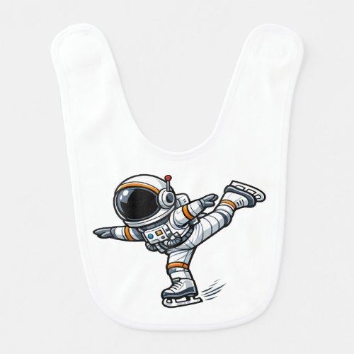 Astronaut Figure Skating Baby Bib