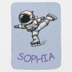 Astronaut Figure Skating Baby Blanket