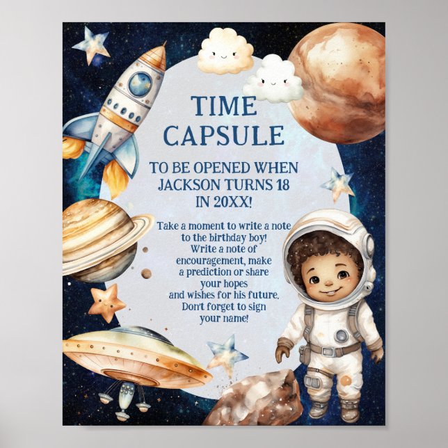 Astronaut First Trip Around The Sun Time capsule Poster (Front)