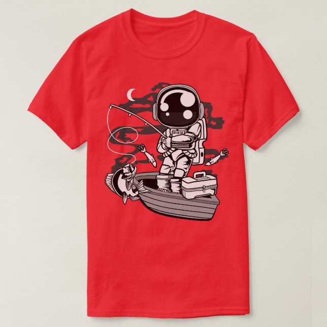 Astronaut Fisherman  T-Shirt (Design Front)