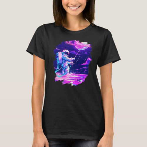 Astronaut Fishing Boat Space Ocean Lake Cool Fish  T_Shirt