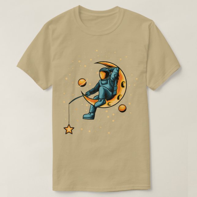 Astronaut fishing for stars Shirt - Funny Space T- (Design Front)