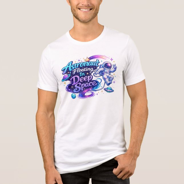 Astronaut Floating In Deep Space Tri-Blend Shirt (Front)