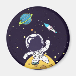 Astronaut Floating in Outer Space Magnet