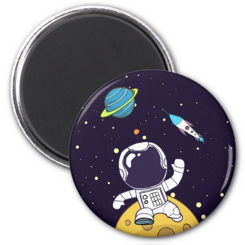 Astronaut Floating in Outer Space Magnet