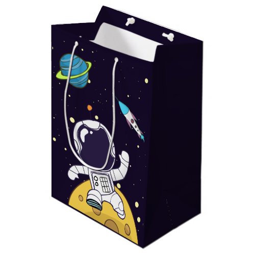 Astronaut Floating in Outer Space Medium Gift Bag