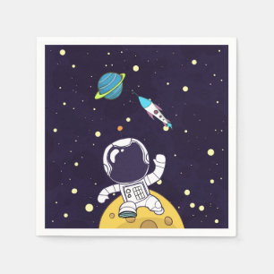 Astronaut Floating in Outer Space Napkins
