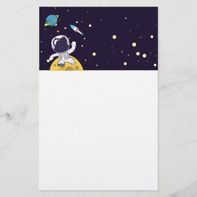 Astronaut Floating in Outer Space Stationery (Front)