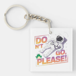 Astronaut Floating in Space Cosmic Adventure Desig Keychain