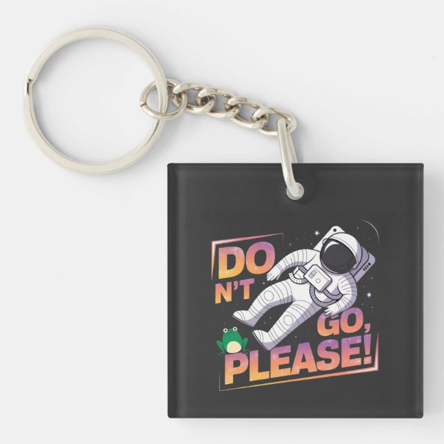 Astronaut Floating in Space Cosmic Adventure Keychain (Front)