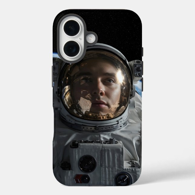 Astronaut floating in space with Earth visible  Case-Mate iPhone Case (Back)