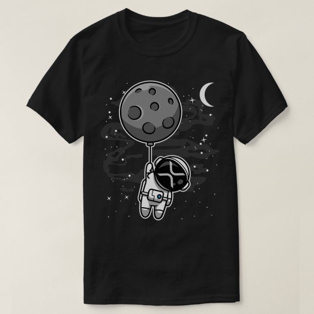 Astronaut Floating Ripple XRP Crypto Coin HODL T-Shirt (Design Front)