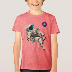 Astronaut Floating Space Adventure T-Shirt Tri-Blend Shirt