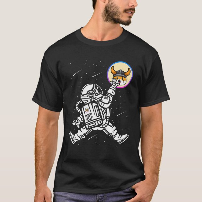Astronaut Floki Inu Coin Crypto Token Cryptocurren T-Shirt (Front)