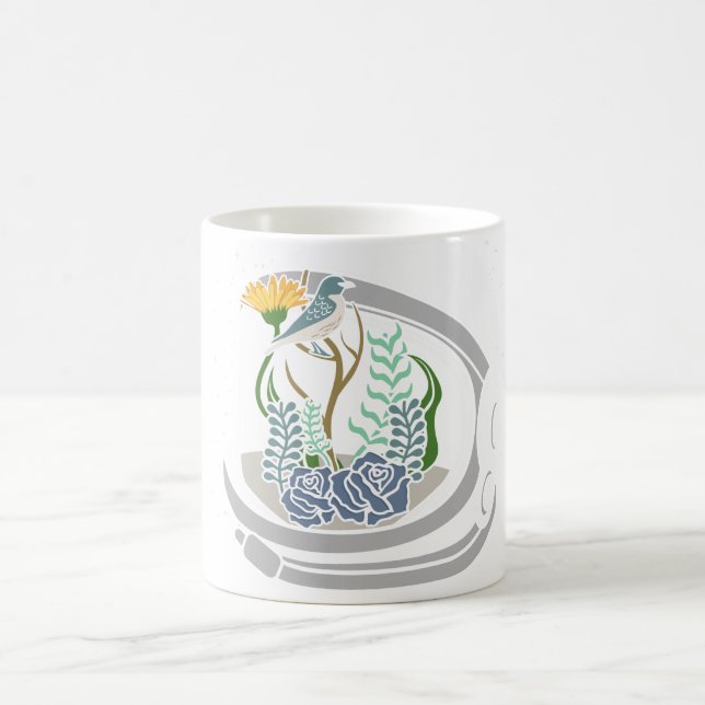 Astronaut Flowers Art Coffee Mug (Center)