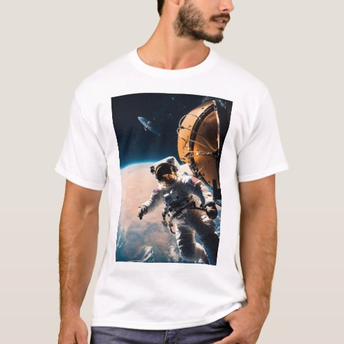 astronaut flying design mans  T_Shirt
