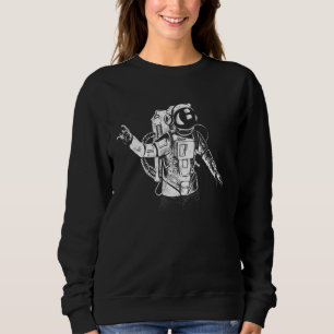 Astronaut Flying on a Spaceship  Space  1 Sweatshirt