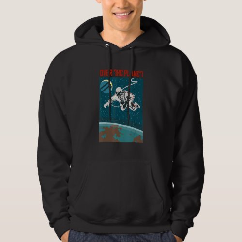 Astronaut Flying Over The Planet Sovi8 Vintage Pro Hoodie