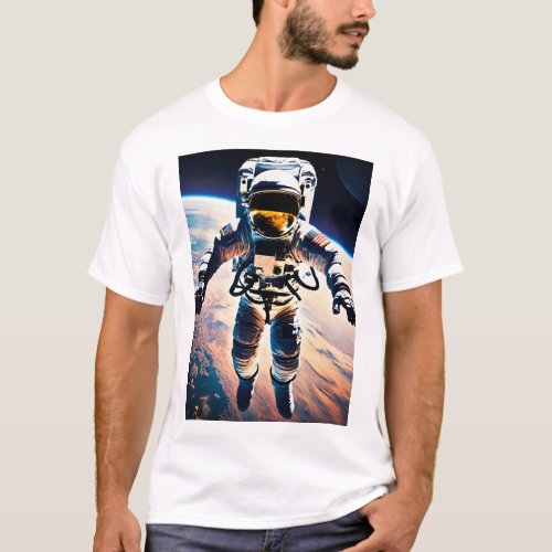 Astronaut flying special style design mans  T_Shirt