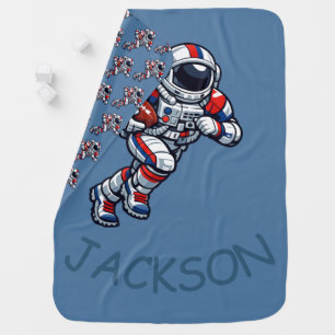 Astronaut Football Baby Blanket