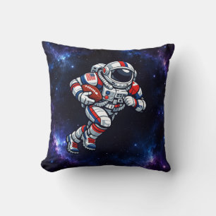 Astronaut Football Throw Pillow