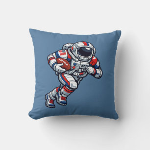 Astronaut Football Throw Pillow