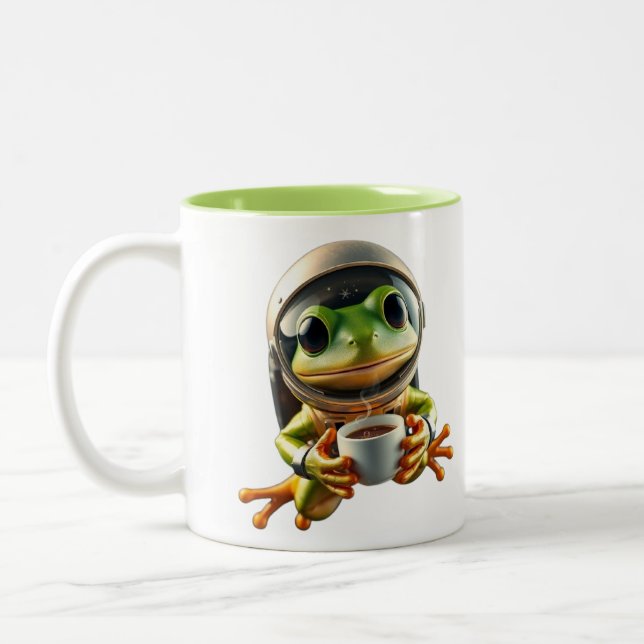 Astronaut Frog Two-Tone Coffee Mug (Left)