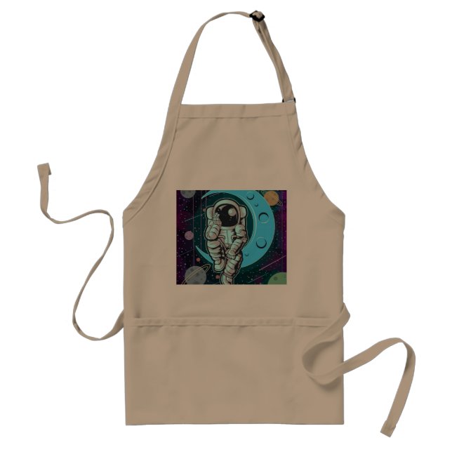 astronaut full color adult apron (Front)